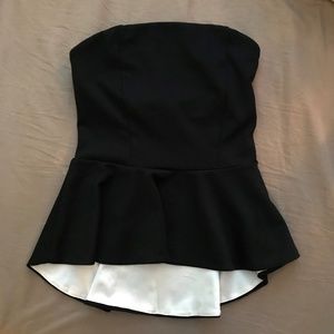 Ann Taylor Black Strapless Peplum Bustier